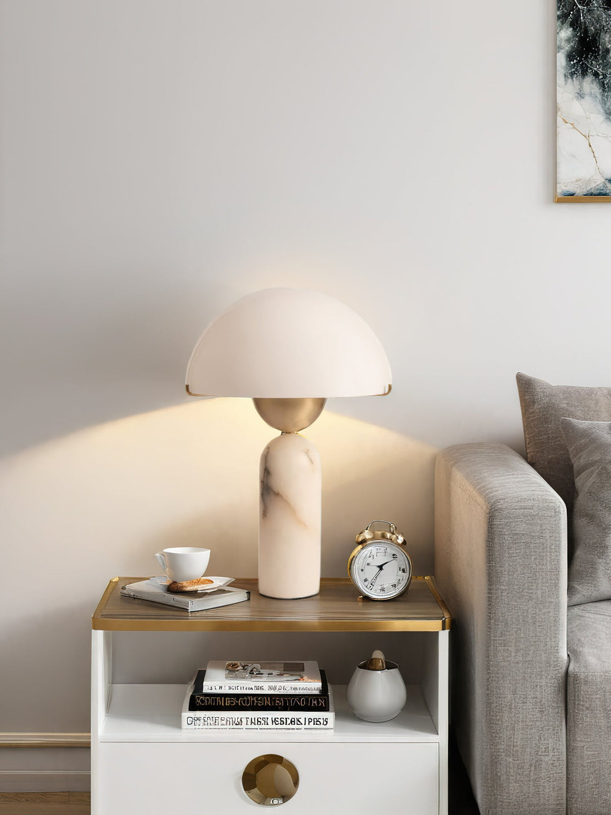 Alabaster Table Lamp with Elegant Design-Lighting > Table Lamps-casanuva-casanuva