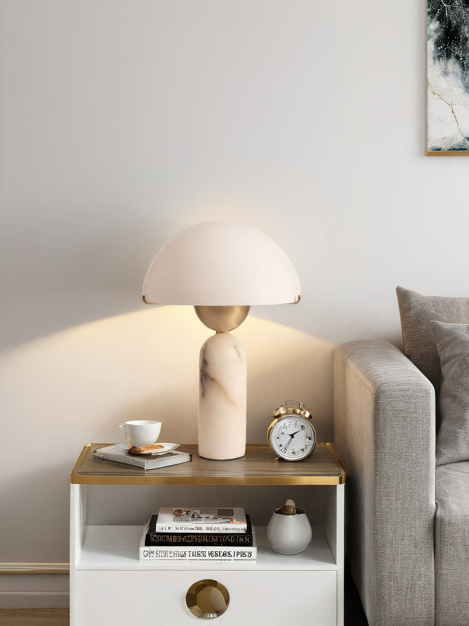 Alabaster Table Lamp with Elegant Design-Lighting > Table Lamps-casanuva-casanuva