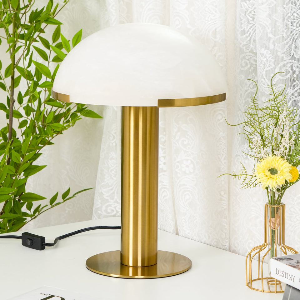 Alabaster Table Lamp with Elegant Design-Lighting > Table Lamps-casanuva-casanuva