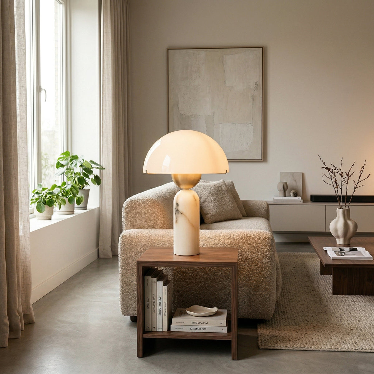 Alabaster Table Lamp with Elegant Design-Lighting > Table Lamps-casanuva-casanuva