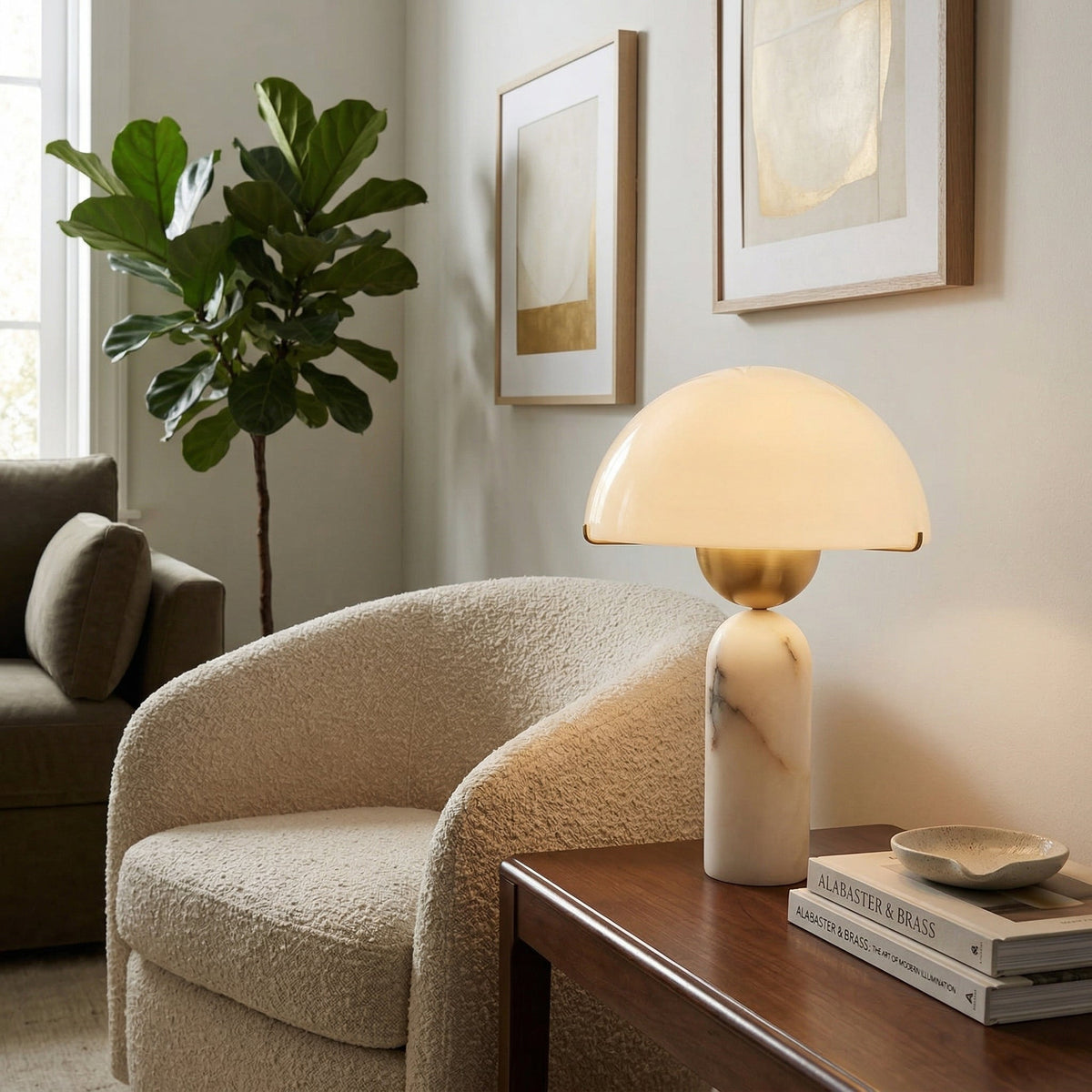 Alabaster Table Lamp with Elegant Design-Lighting > Table Lamps-casanuva-casanuva