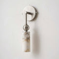 Alabaster Wall Lamp-Lighting > Wall Lights-casanuva-1 head 6cmx7cmx36cm-Nickel color & White-casanuva