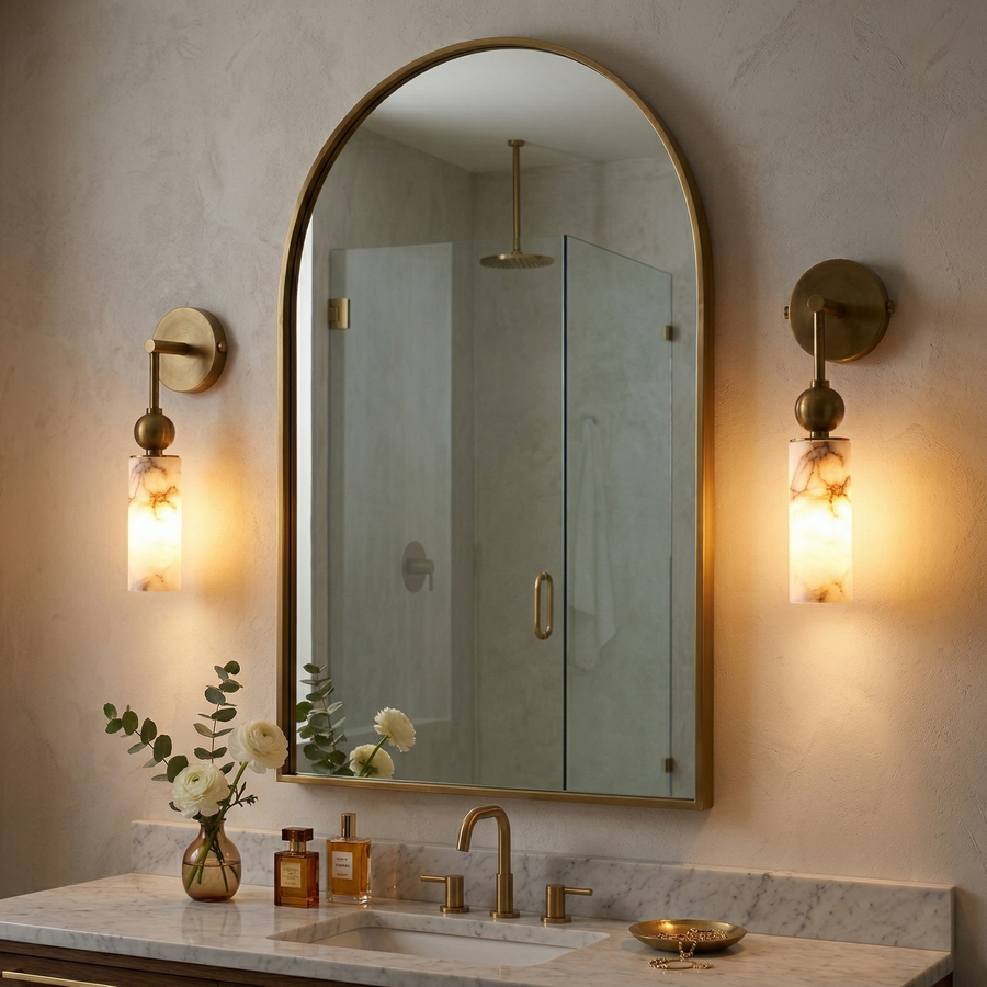 Alabaster Wall Lamp-Lighting > Wall Lights-casanuva-casanuva