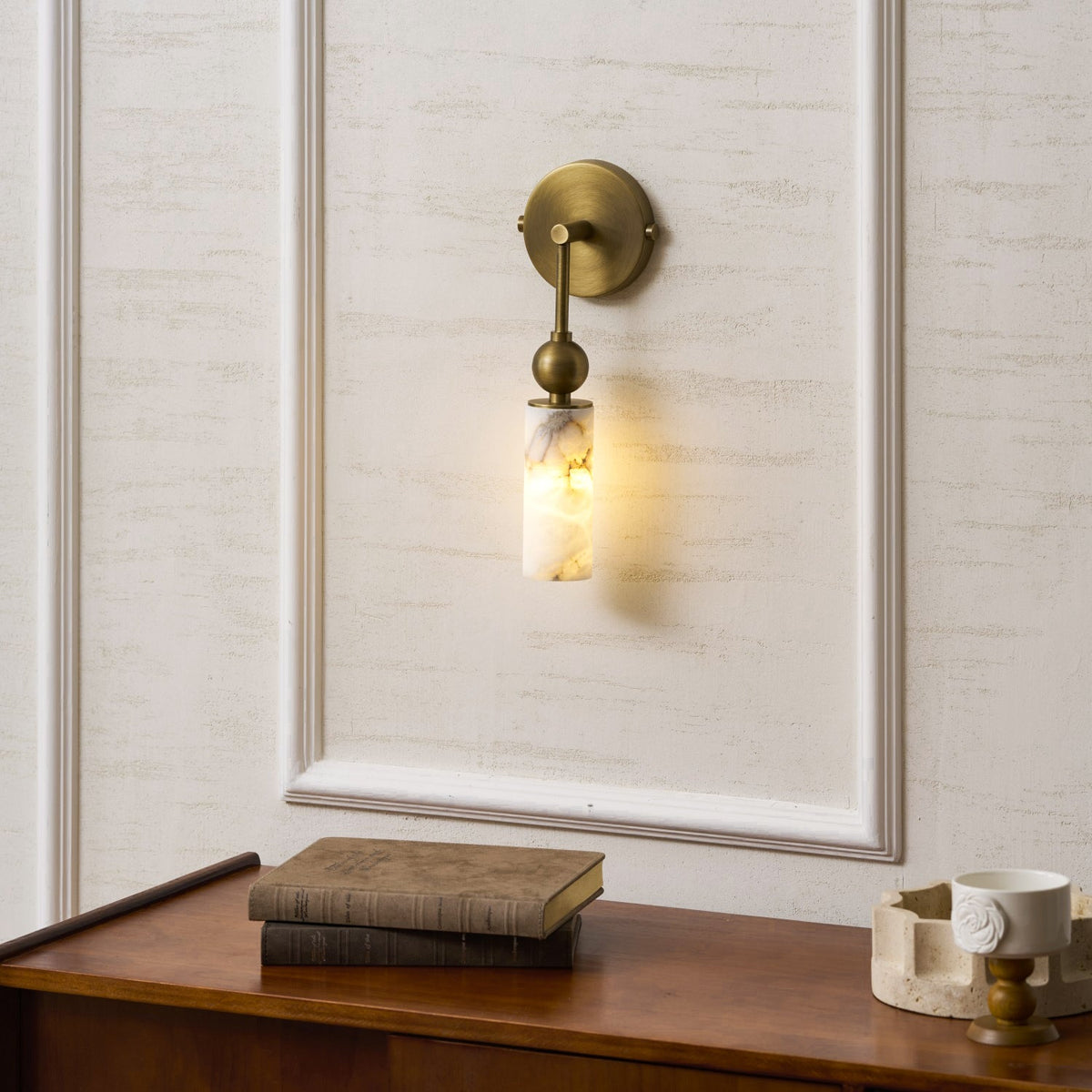 Alabaster Wall Lamp-Lighting > Wall Lights-casanuva-casanuva