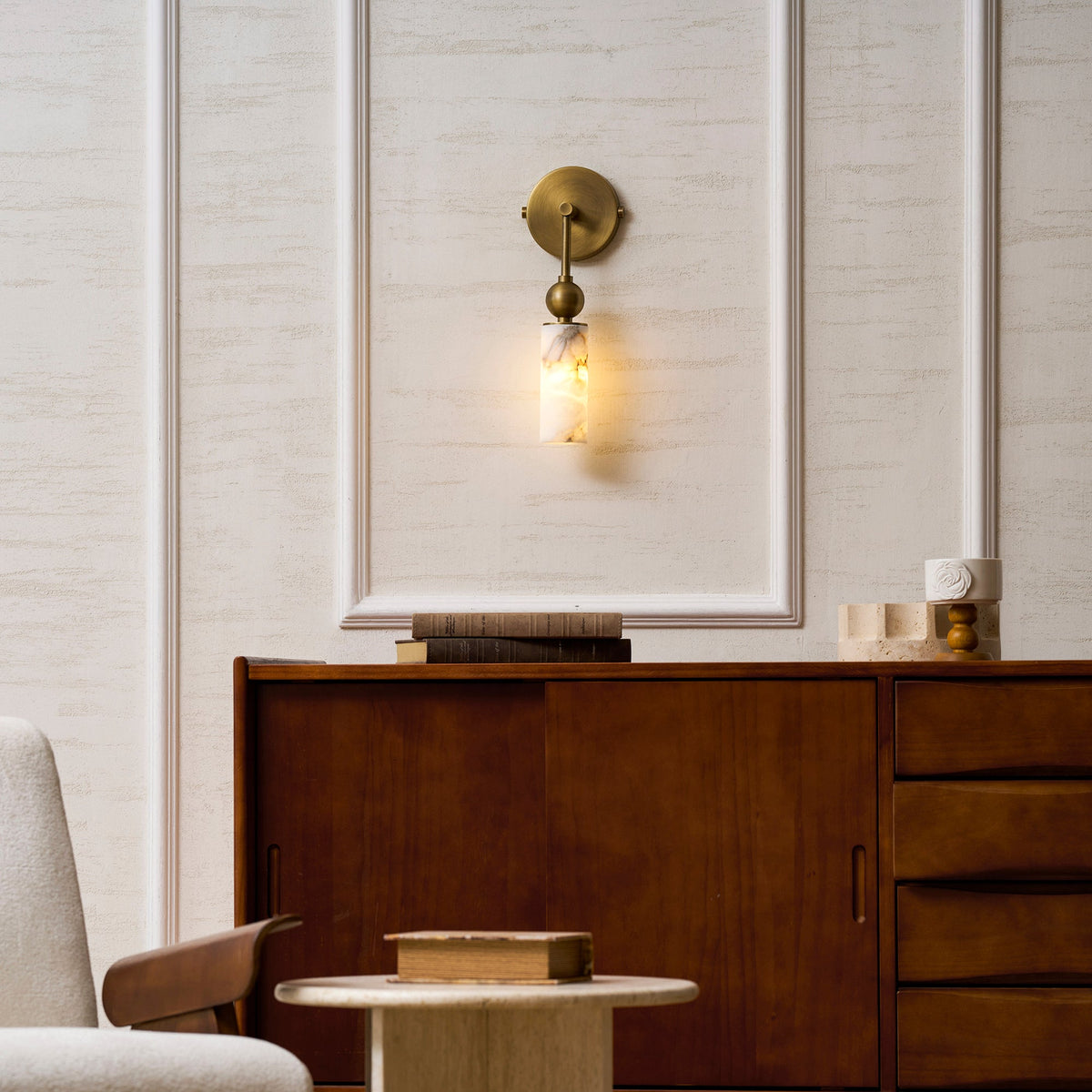 Alabaster Wall Lamp-Lighting > Wall Lights-casanuva-casanuva