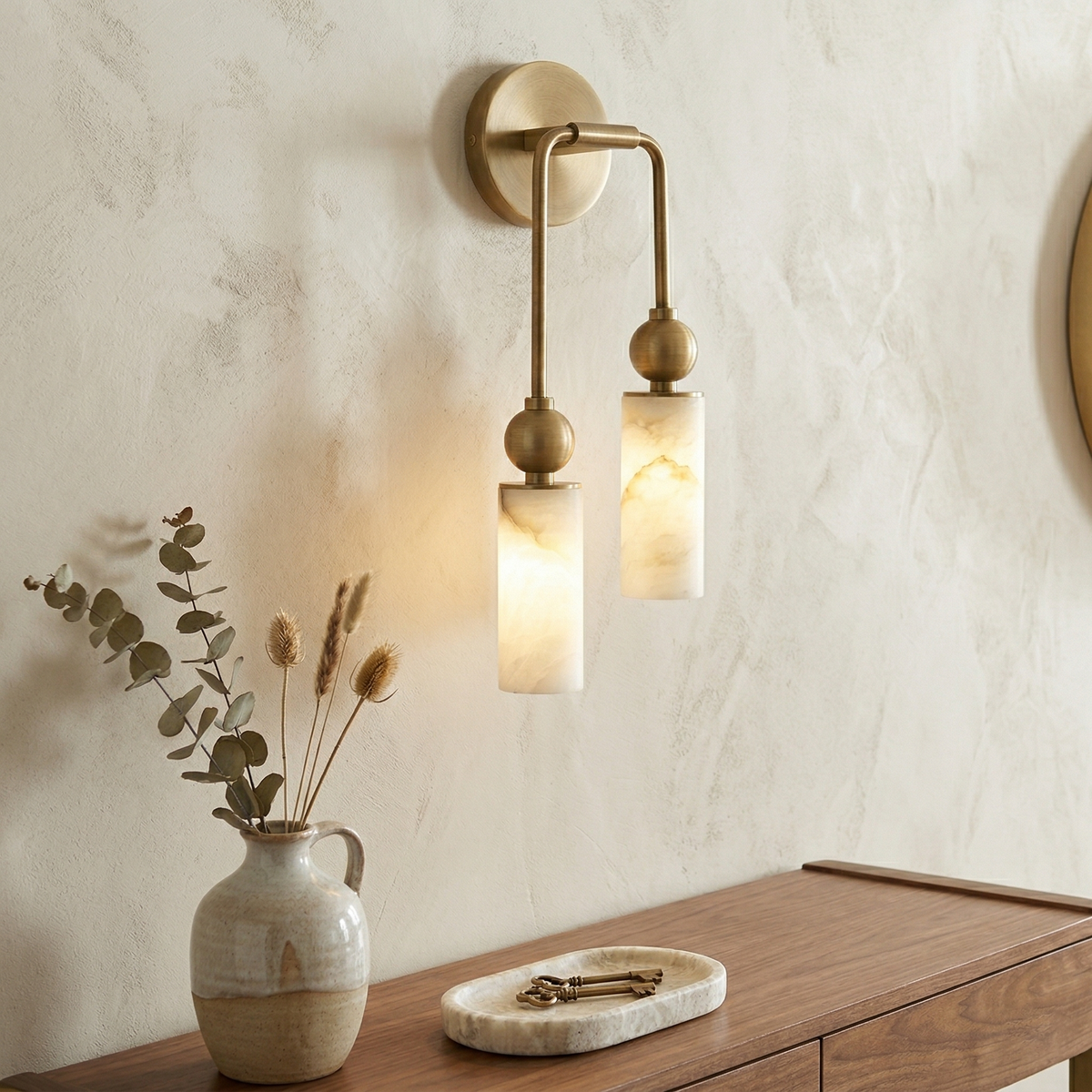 Alabaster Wall Lamp-Lighting > Wall Lights-casanuva-casanuva