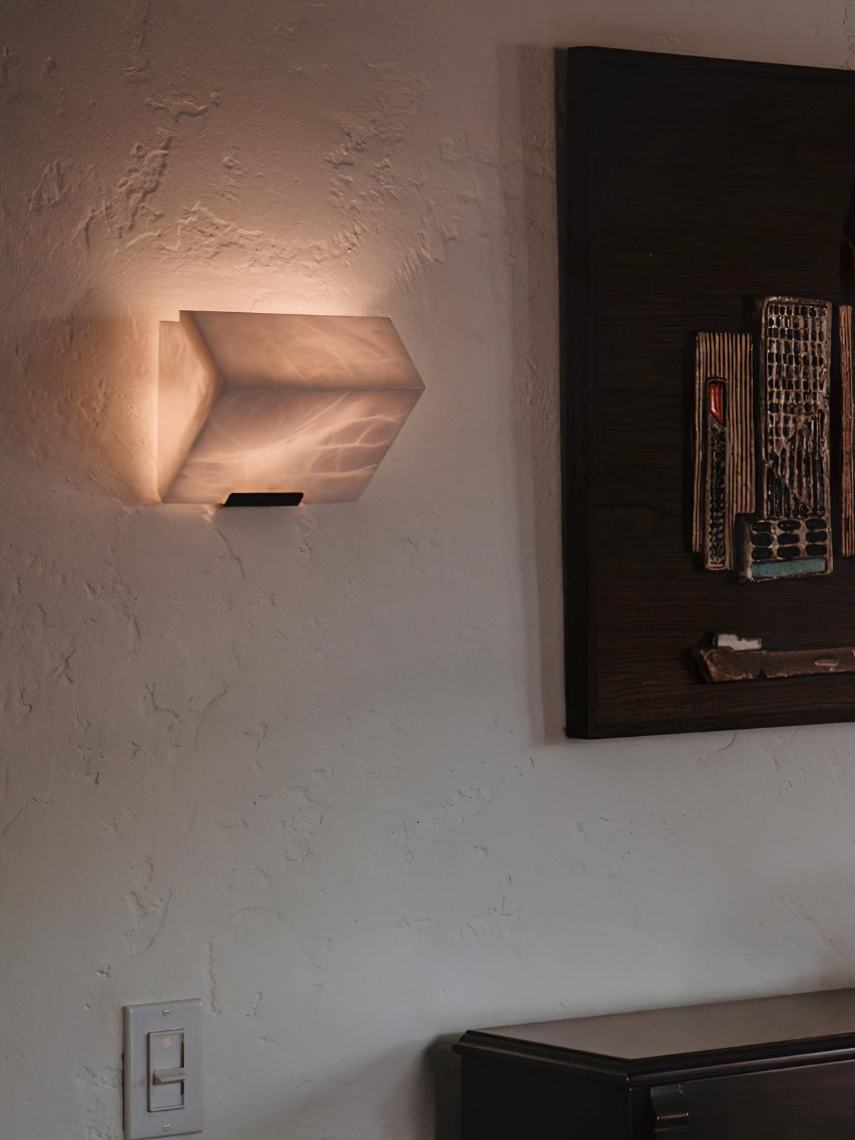 Alabaster Wall Lamp for Staircase Lighting-Lighting > Wall Lights-casanuva-casanuva