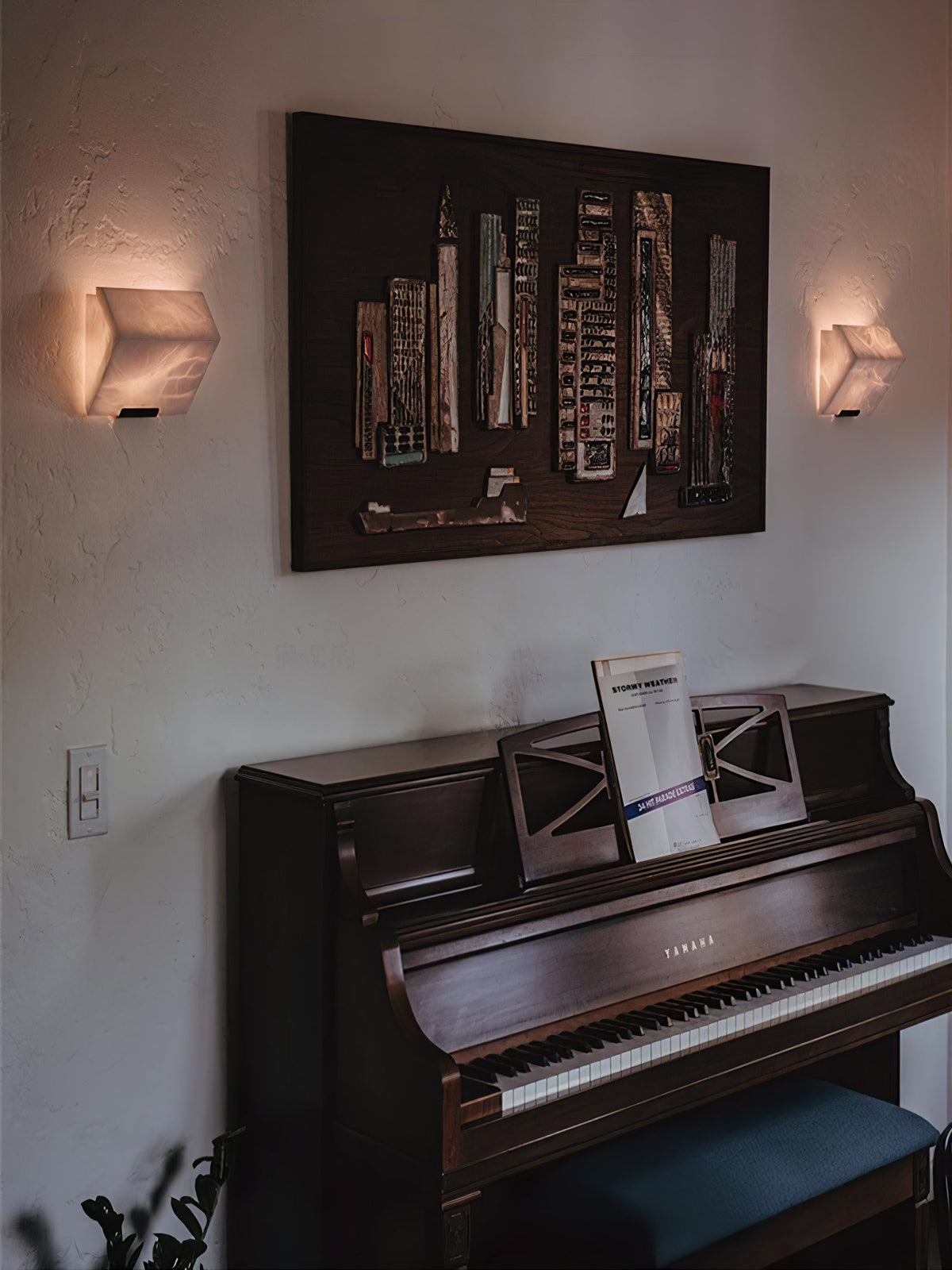Alabaster Wall Lamp for Staircase Lighting-Lighting > Wall Lights-casanuva-casanuva