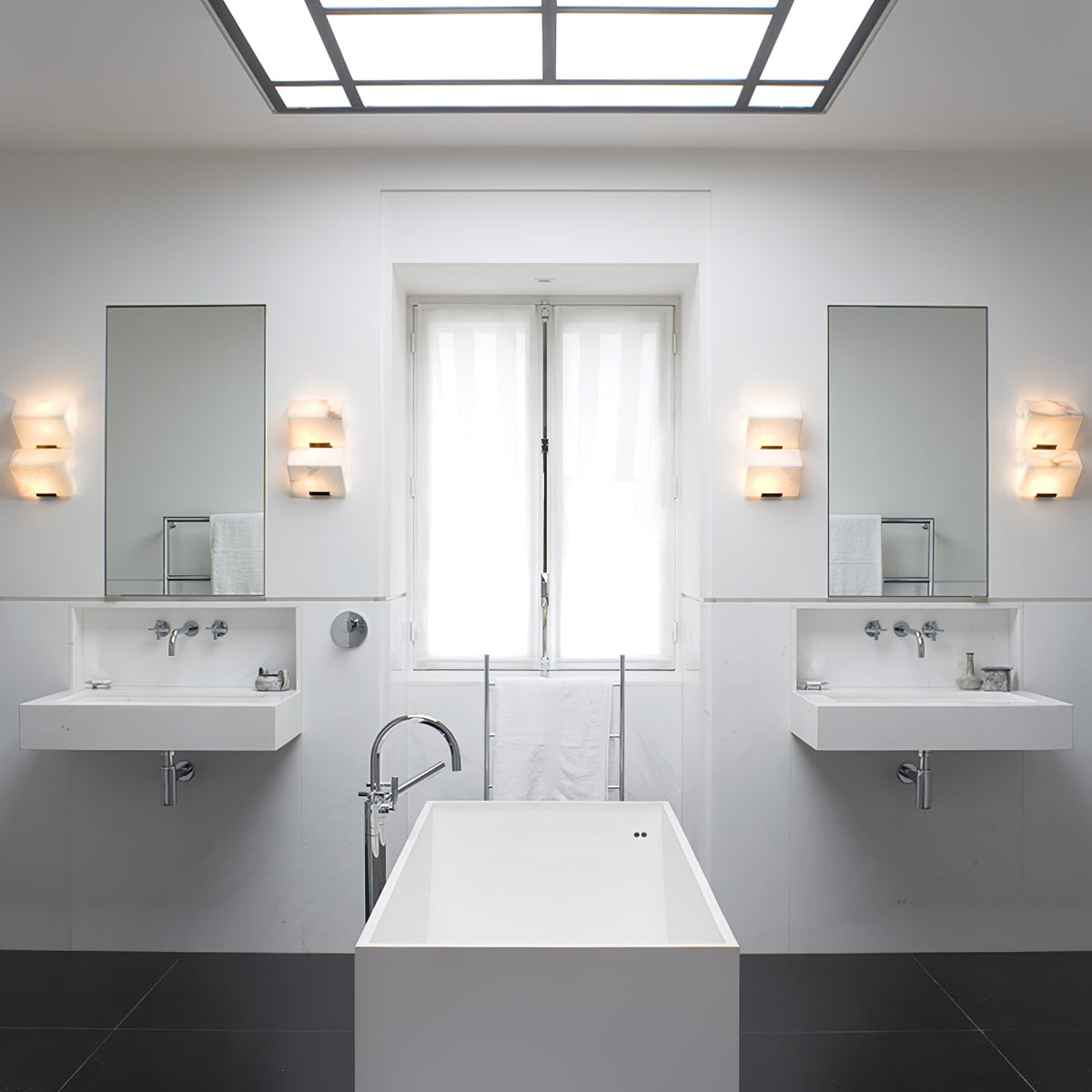 Alabaster Wall Lamp for Staircase Lighting-Lighting > Wall Lights-casanuva-casanuva