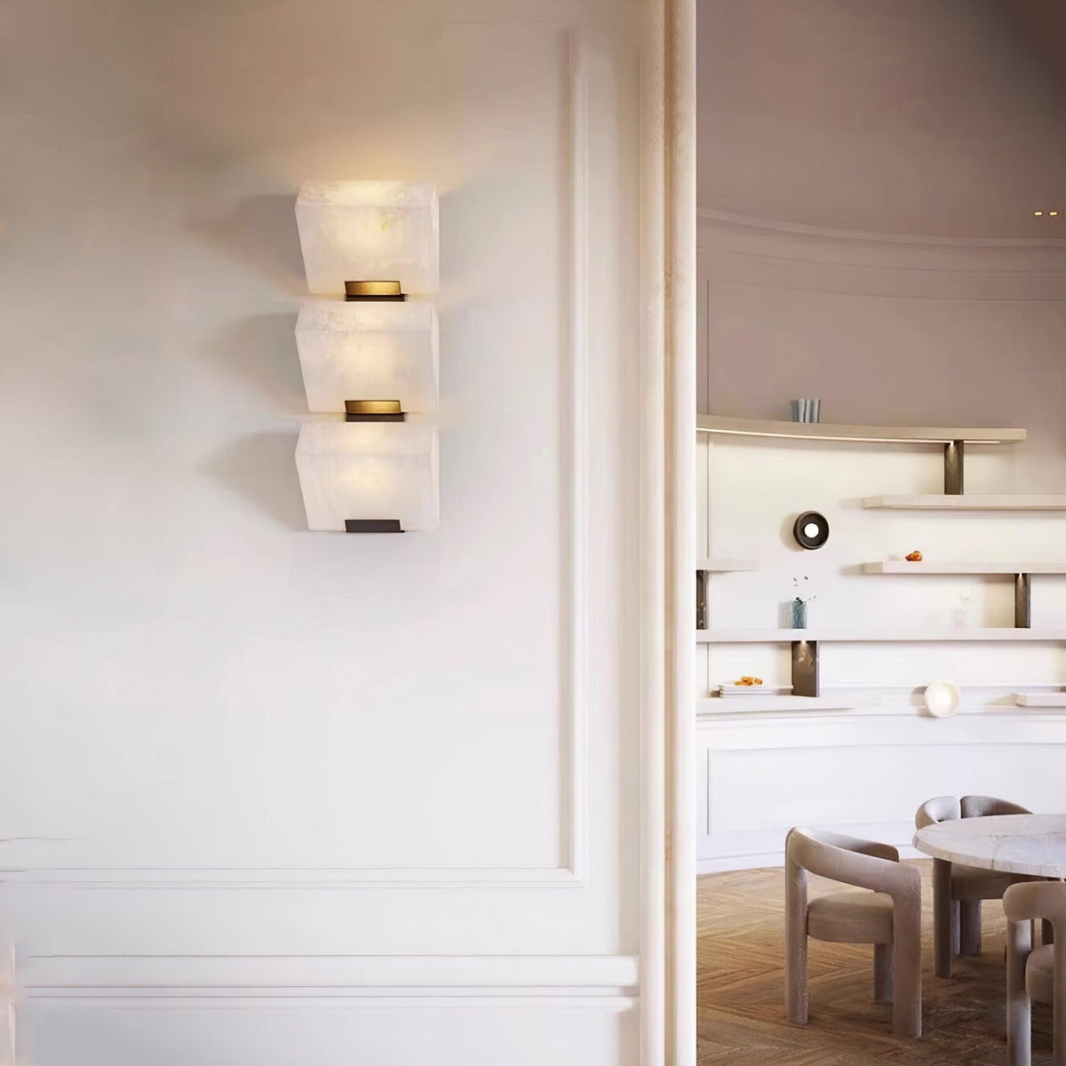 Alabaster Wall Lamp for Staircase Lighting-Lighting > Wall Lights-casanuva-casanuva