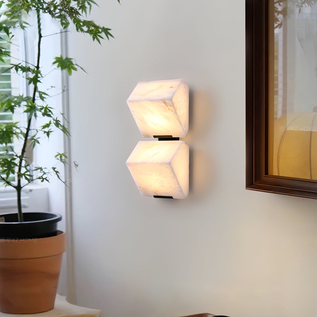 Alabaster Wall Lamp for Staircase Lighting-Lighting > Wall Lights-casanuva-casanuva