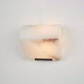 Alabaster Wall Lamp for Staircase Lighting-Lighting > Wall Lights-casanuva-L 5.9" x H 5.1"-White & Black-Warm Light-casanuva