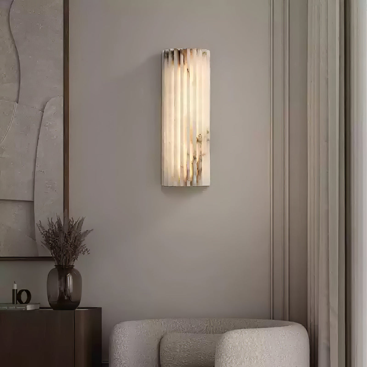 Alabaster Wall Light Fixture-Lighting > Wall Lights-casanuva-casanuva