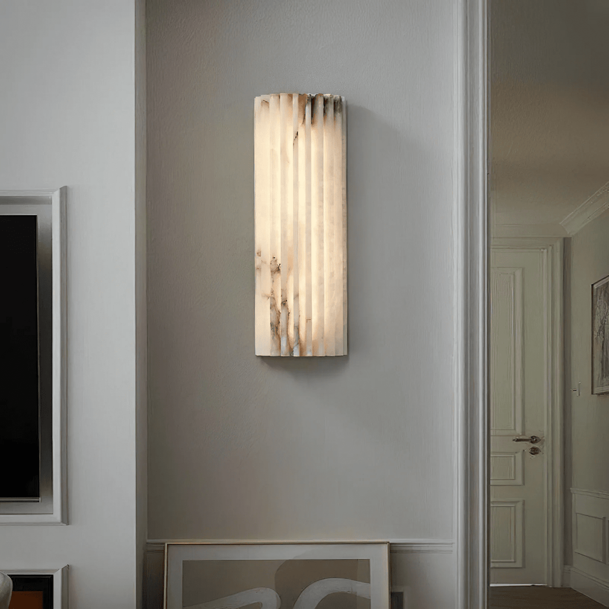Alabaster Wall Light Fixture-Lighting > Wall Lights-casanuva-casanuva