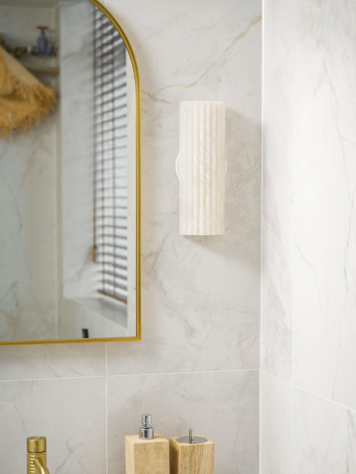 Alabaster Wall Light Fixture-Lighting > Wall Lights-casanuva-casanuva