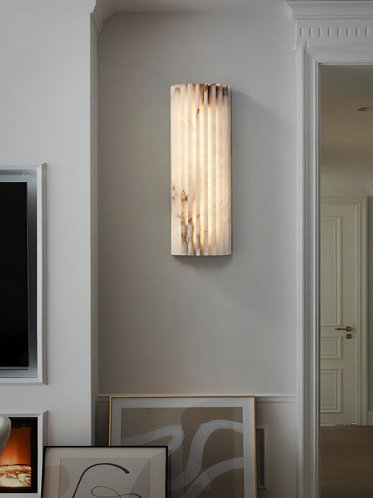 Alabaster Wall Light Fixture-Lighting > Wall Lights-casanuva-casanuva