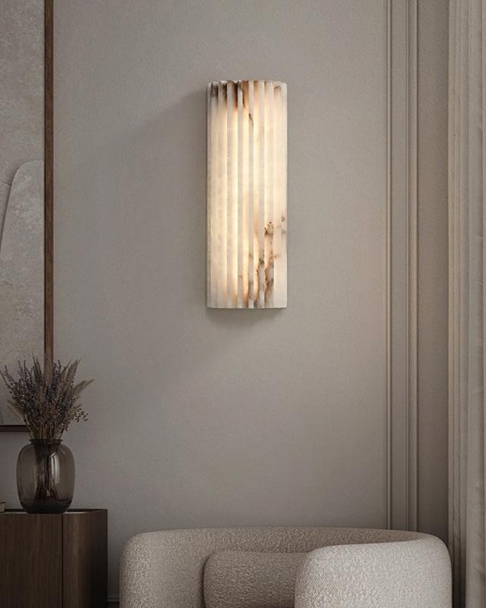 Alabaster Wall Light Fixture-Lighting > Wall Lights-casanuva-casanuva