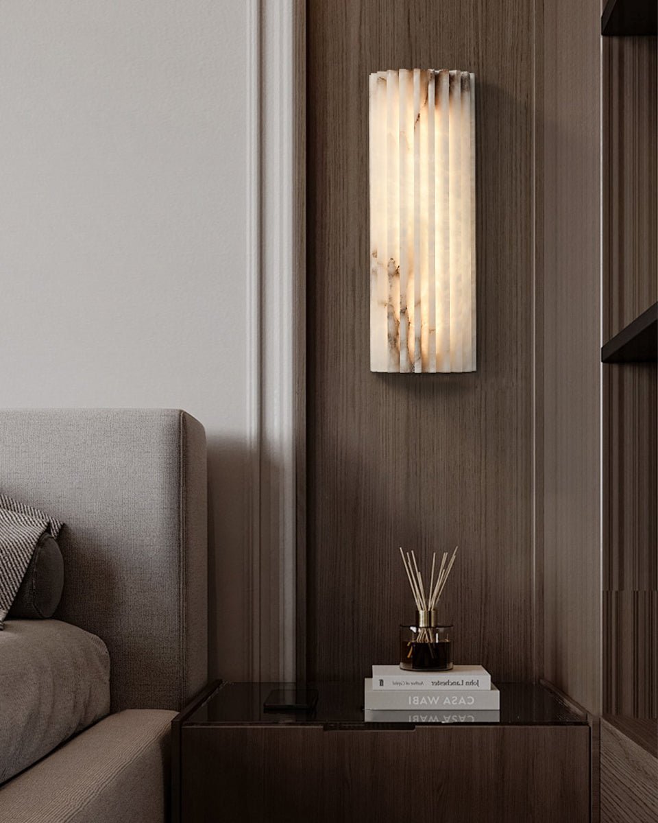 Alabaster Wall Light Fixture-Lighting > Wall Lights-casanuva-casanuva