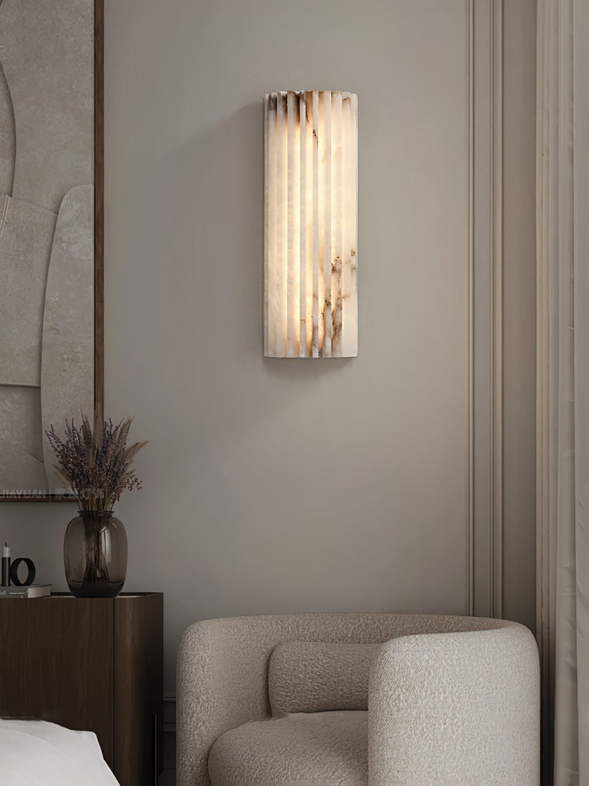 Alabaster Wall Light Fixture-Lighting > Wall Lights-casanuva-casanuva