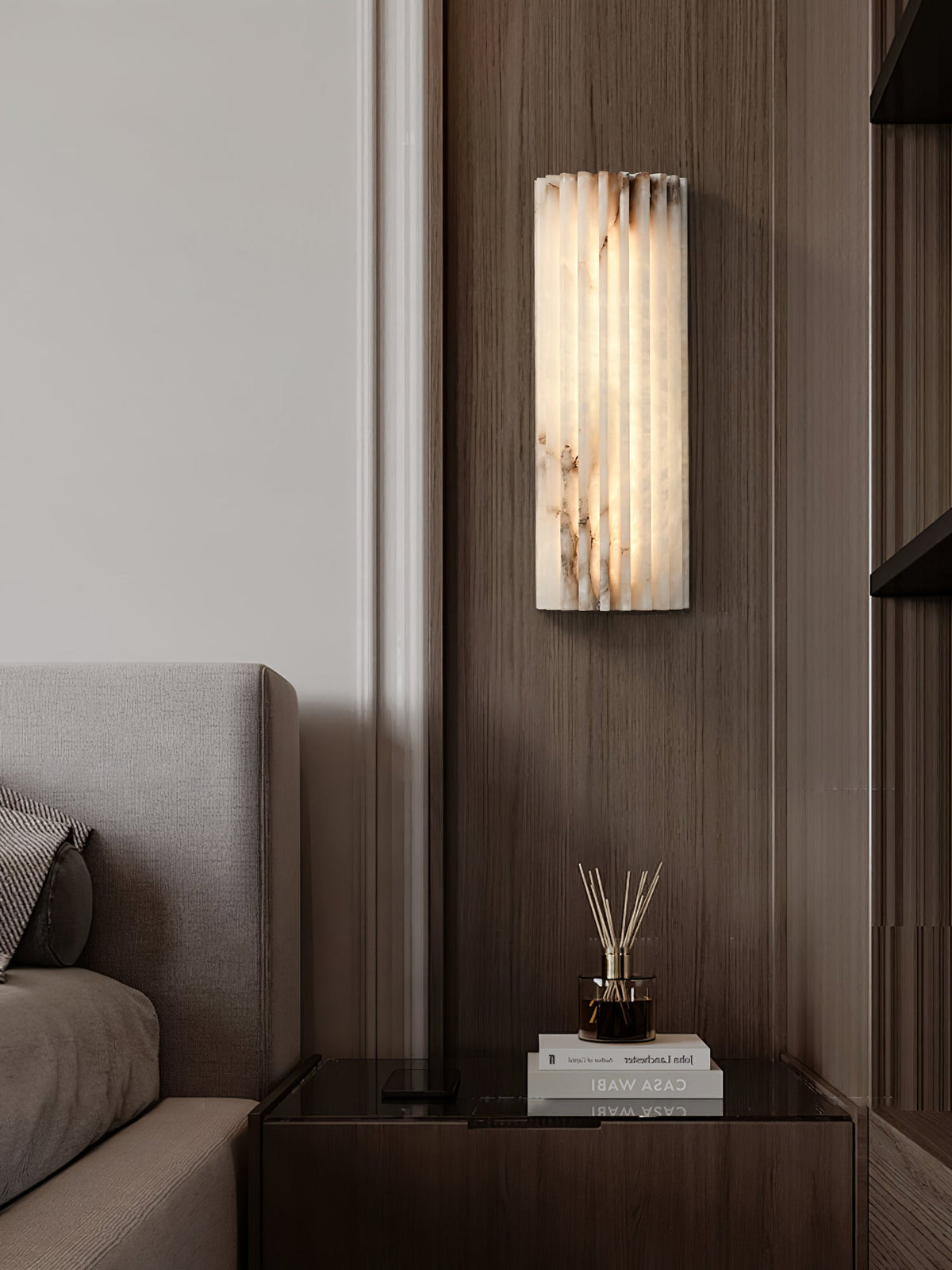 Alabaster Wall Light Fixture-Lighting > Wall Lights-casanuva-casanuva