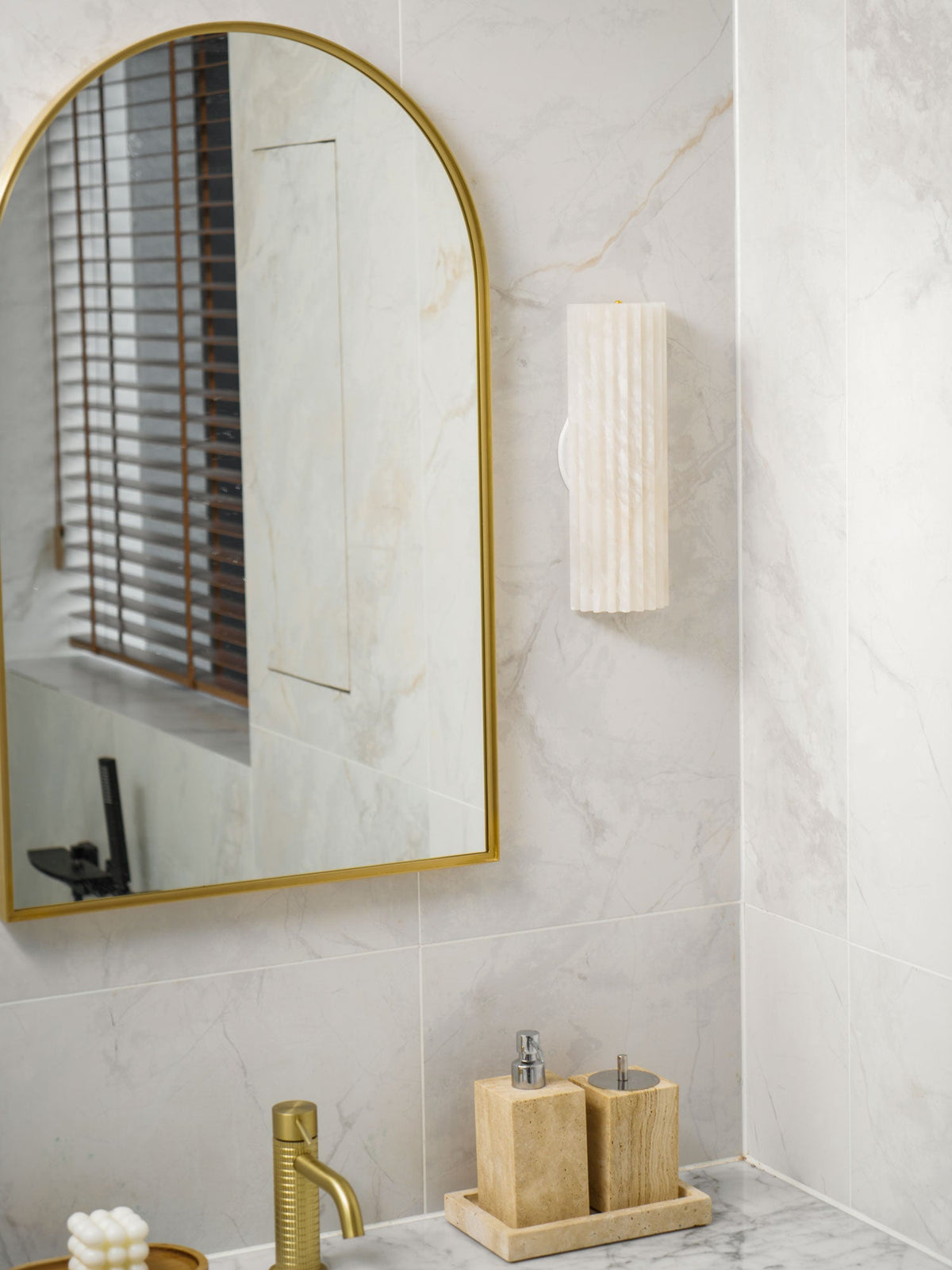 Alabaster Wall Light Fixture-Lighting > Wall Lights-casanuva-casanuva