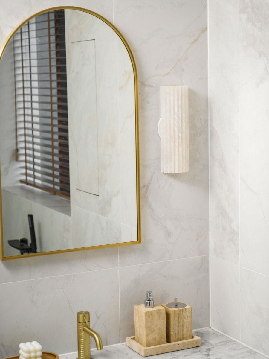 Alabaster Wall Light Fixture-Lighting > Wall Lights-casanuva-casanuva