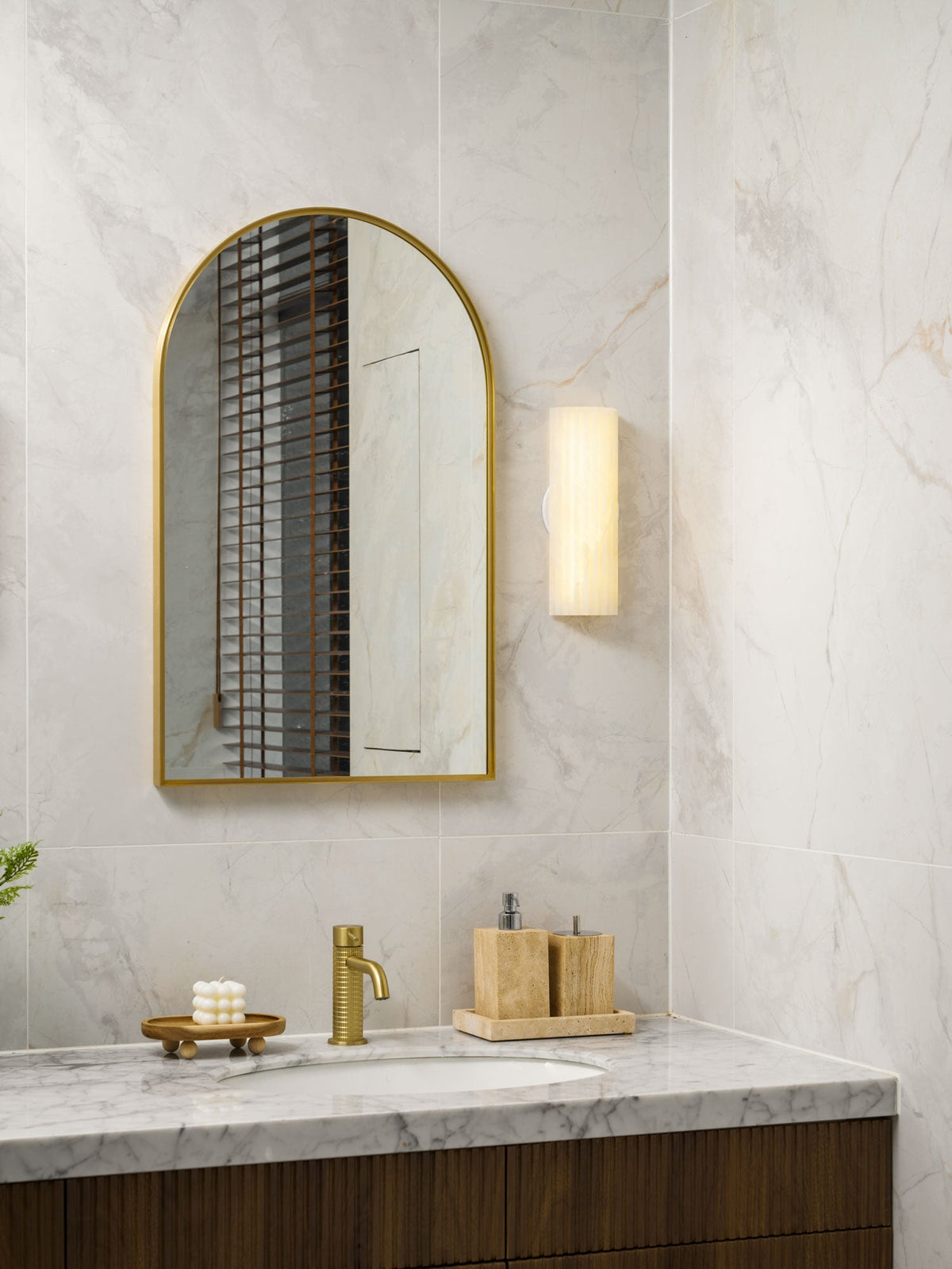 Alabaster Wall Light Fixture-Lighting > Wall Lights-casanuva-casanuva