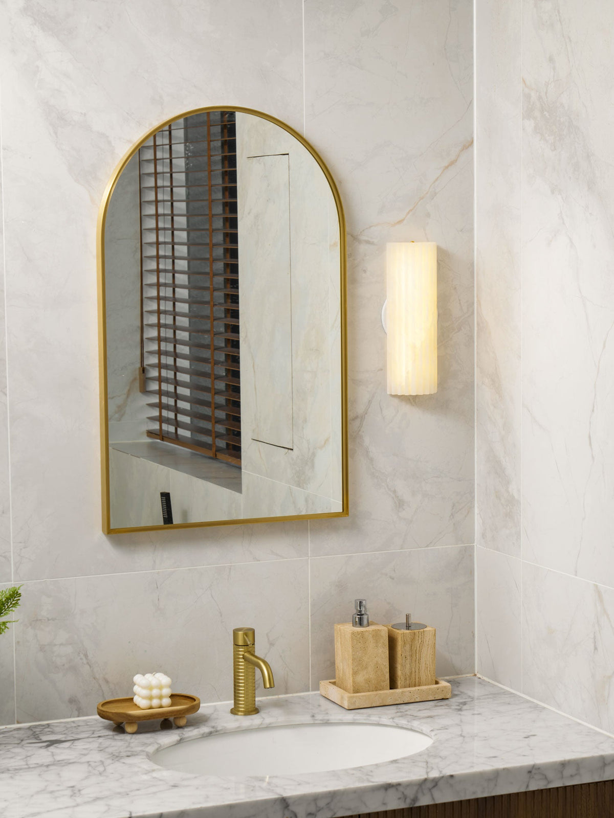 Alabaster Wall Light Fixture-Lighting > Wall Lights-casanuva-casanuva