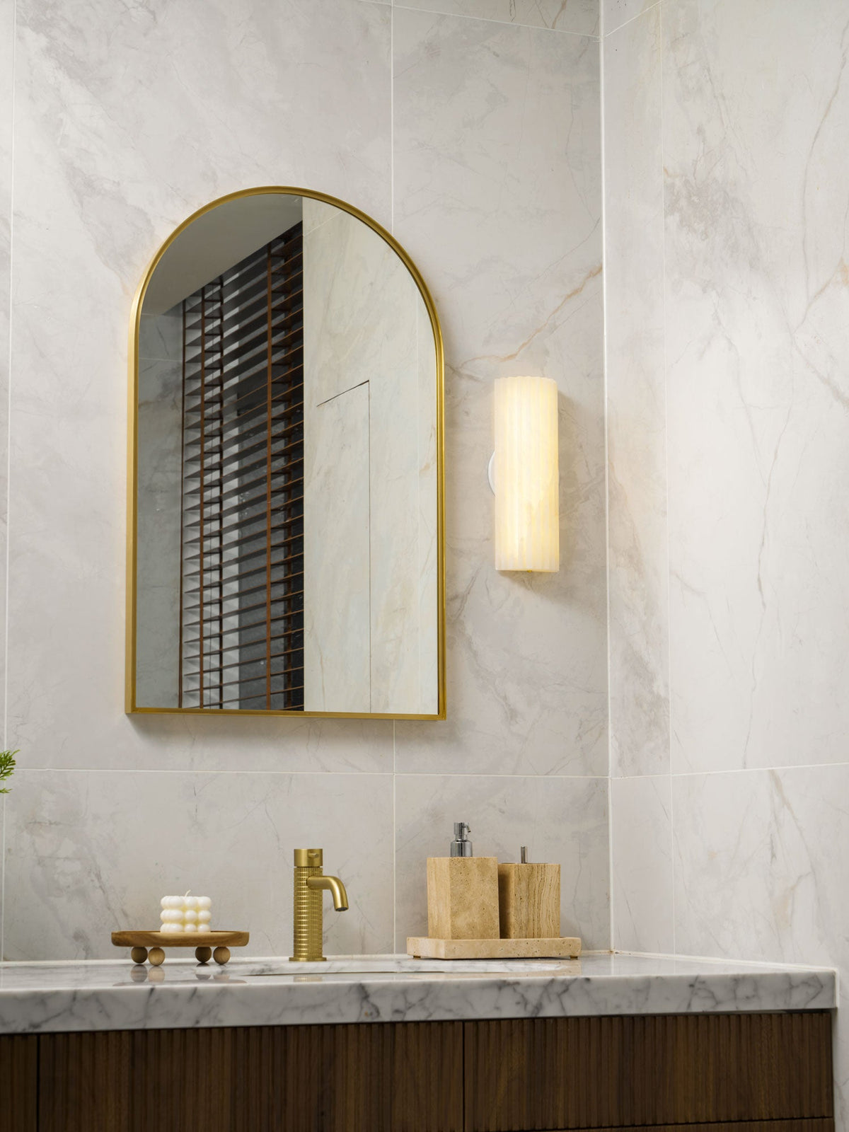 Alabaster Wall Light Fixture-Lighting > Wall Lights-casanuva-casanuva