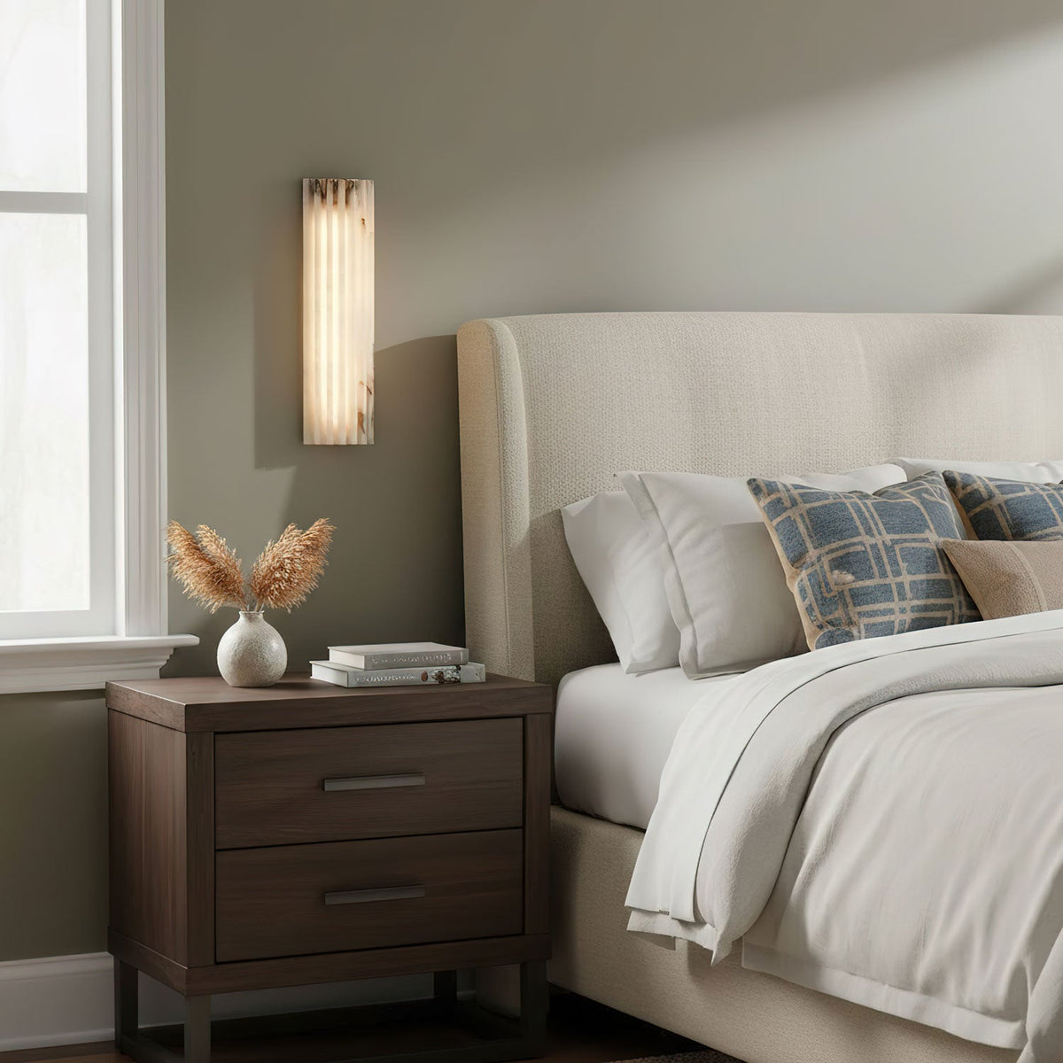 Alabaster Wall Light Fixture-Lighting > Wall Lights-casanuva-casanuva