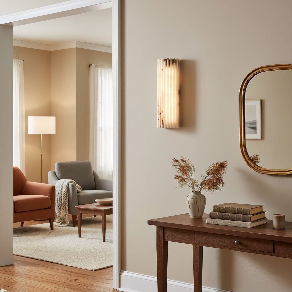 Alabaster Wall Light Fixture-Lighting > Wall Lights-casanuva-casanuva
