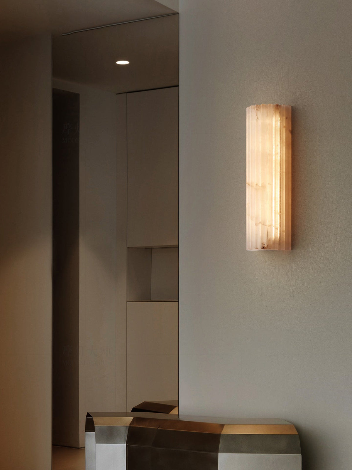 Alabaster Wall Light Fixture-Lighting > Wall Lights-casanuva-casanuva