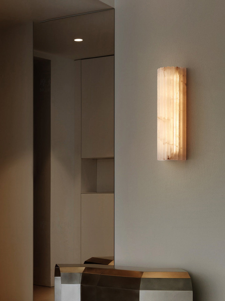 Alabaster Wall Light Fixture-Lighting > Wall Lights-casanuva-casanuva