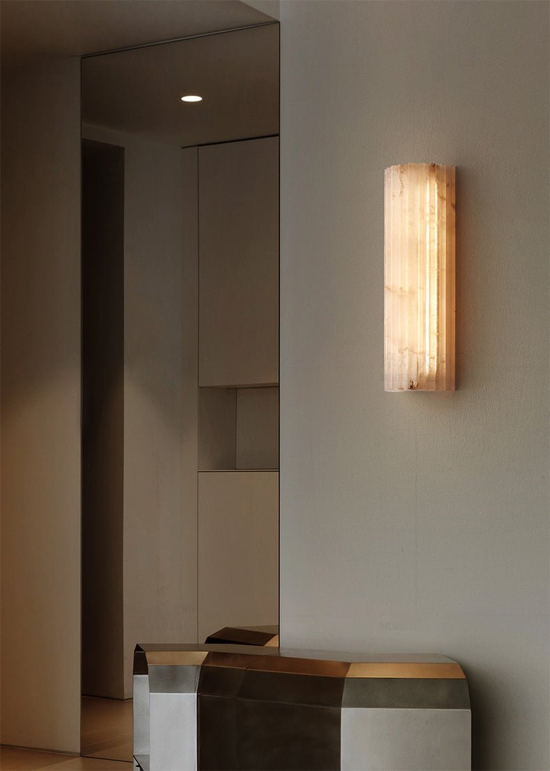 Alabaster Wall Light Fixture-Lighting > Wall Lights-casanuva-casanuva
