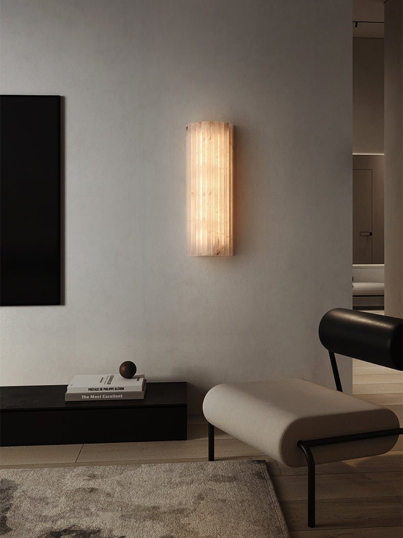 Alabaster Wall Light Fixture-Lighting > Wall Lights-casanuva-casanuva
