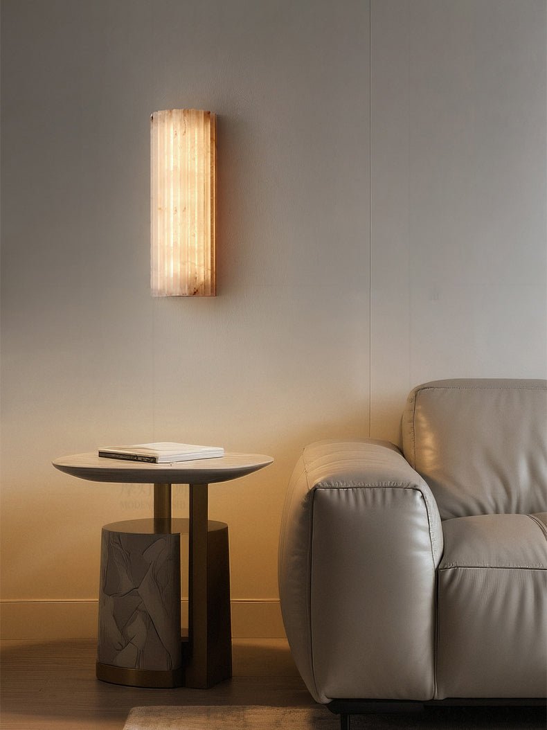 Alabaster Wall Light Fixture-Lighting > Wall Lights-casanuva-casanuva