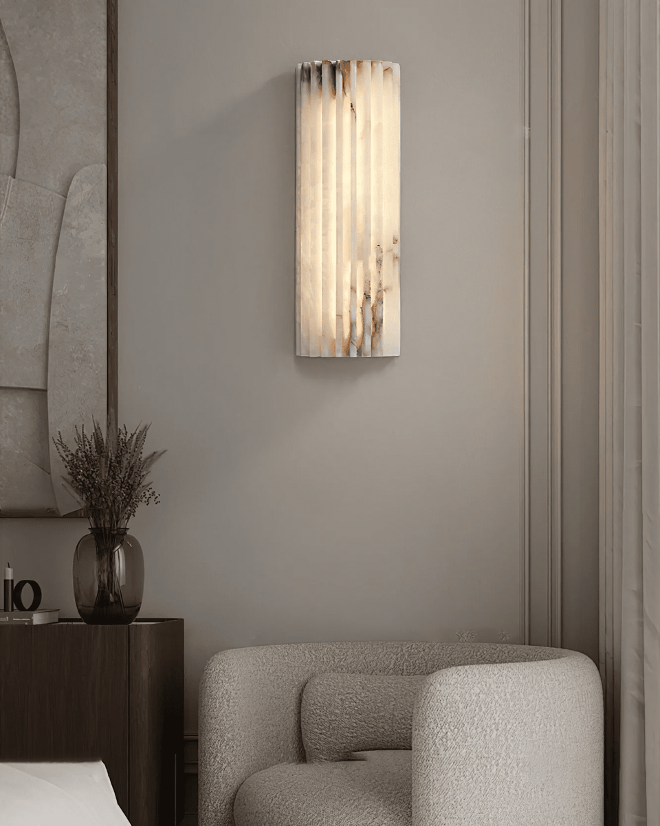 Alabaster Wall Light Fixture-Lighting > Wall Lights-casanuva-casanuva