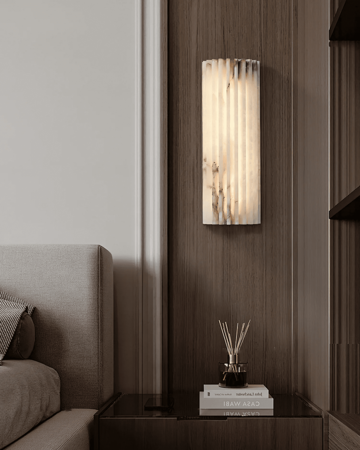 Alabaster Wall Light Fixture-Lighting > Wall Lights-casanuva-casanuva