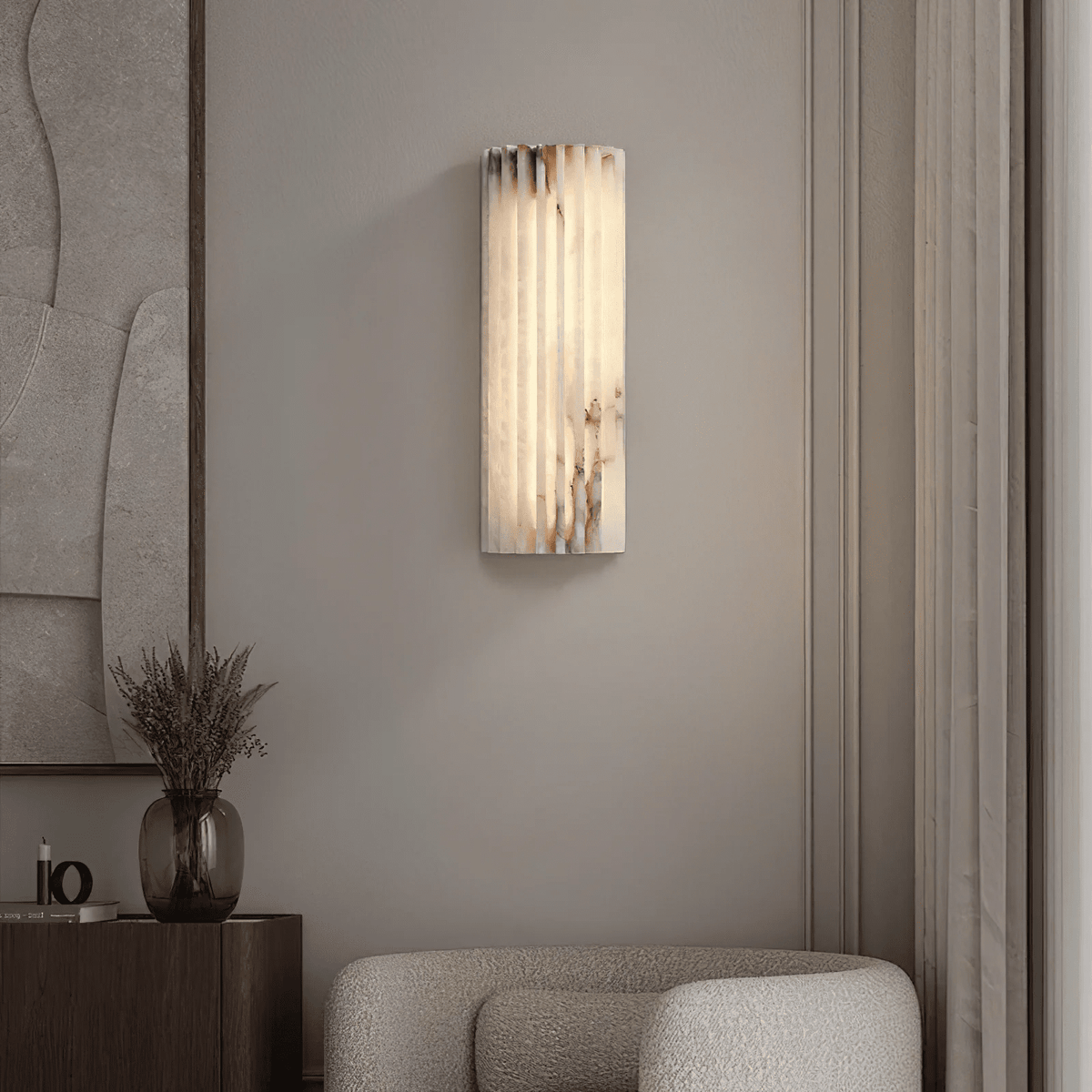 Alabaster Wall Light Fixture-Lighting > Wall Lights-casanuva-casanuva