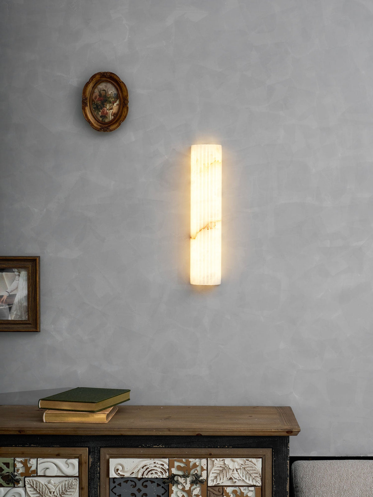 Alabaster Wall Light Fixture-Lighting > Wall Lights-casanuva-casanuva