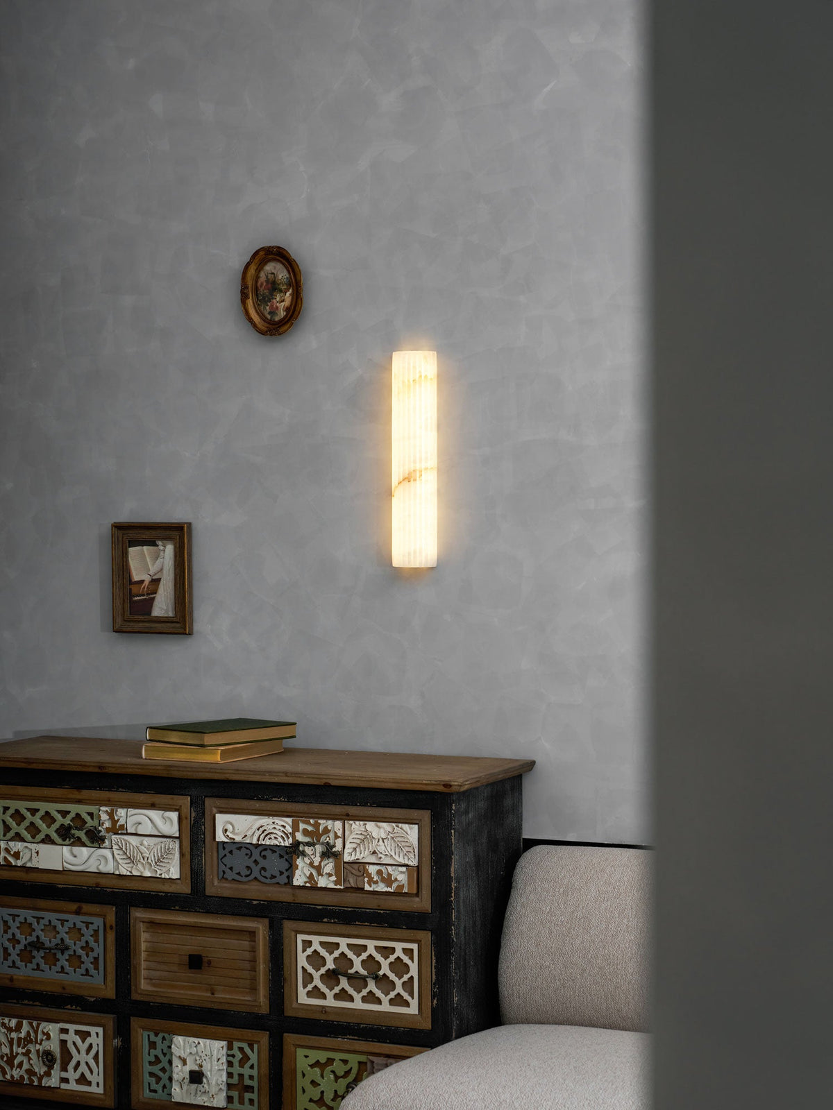 Alabaster Wall Light Fixture-Lighting > Wall Lights-casanuva-casanuva
