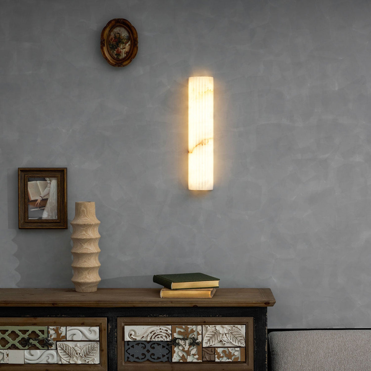 Alabaster Wall Light Fixture-Lighting > Wall Lights-casanuva-casanuva