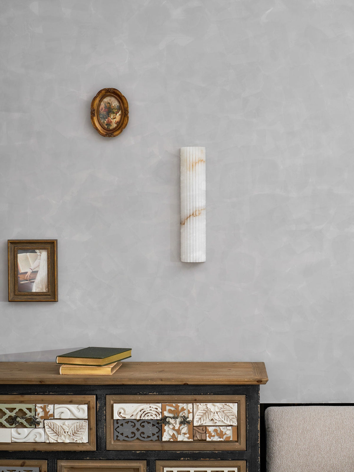 Alabaster Wall Light Fixture-Lighting > Wall Lights-casanuva-casanuva