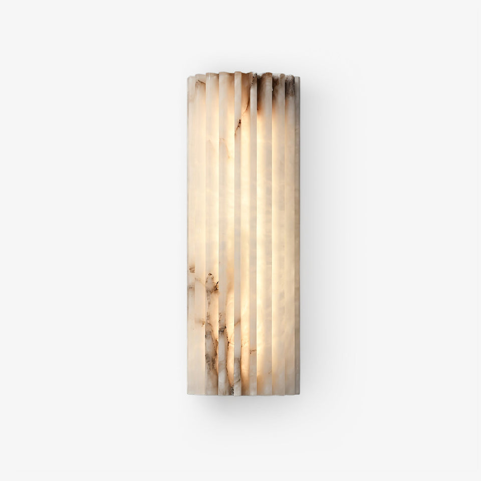 Alabaster Wall Light Fixture-Lighting > Wall Lights-casanuva-L 3.9" x W 1.9" x H 11.8"-White-Warm Light-casanuva