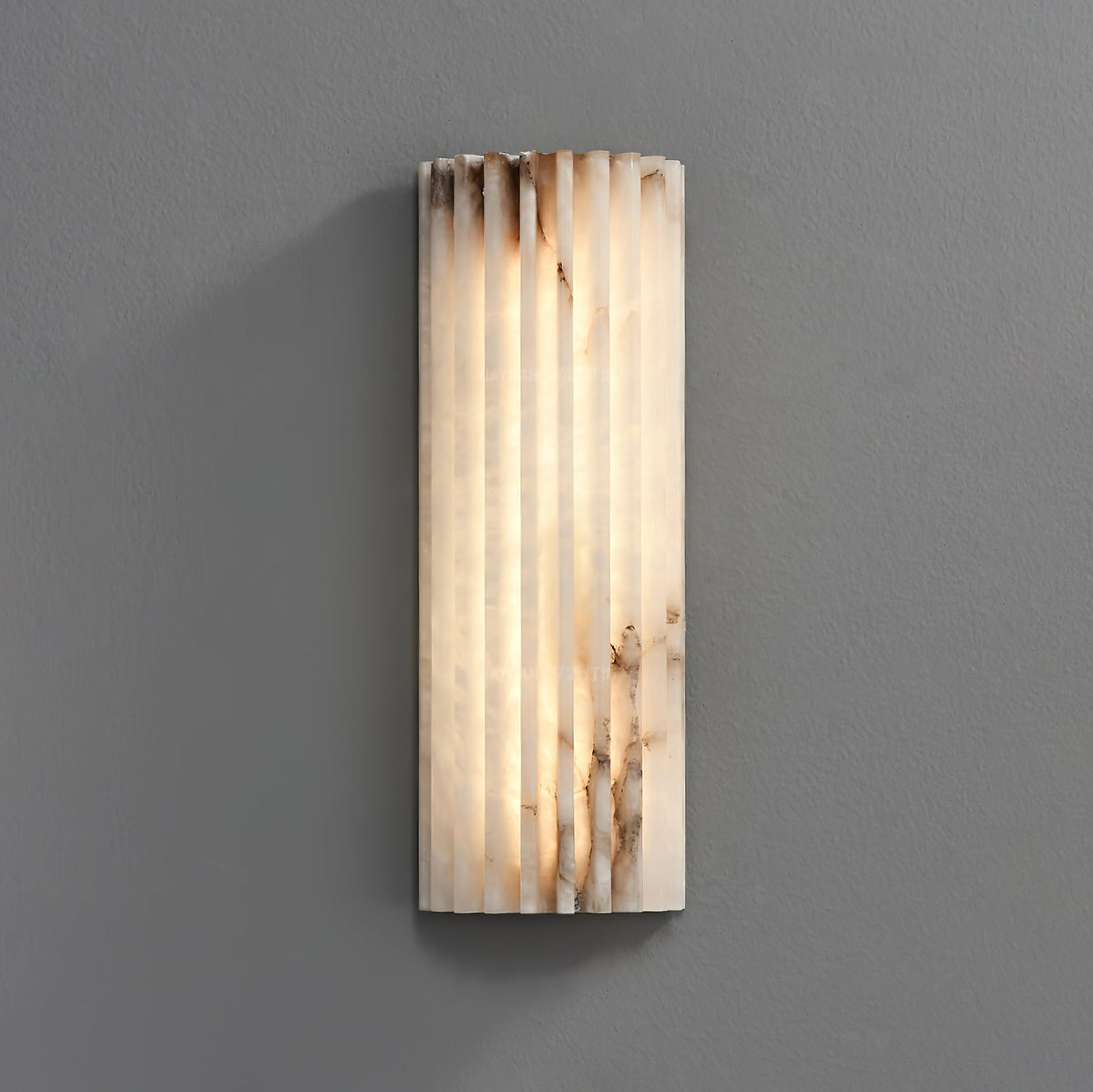 Alabaster Wall Light Fixture-Lighting > Wall Lights-casanuva-L 3.9" x W 1.9" x H 17.7"-White-Warm Light-casanuva