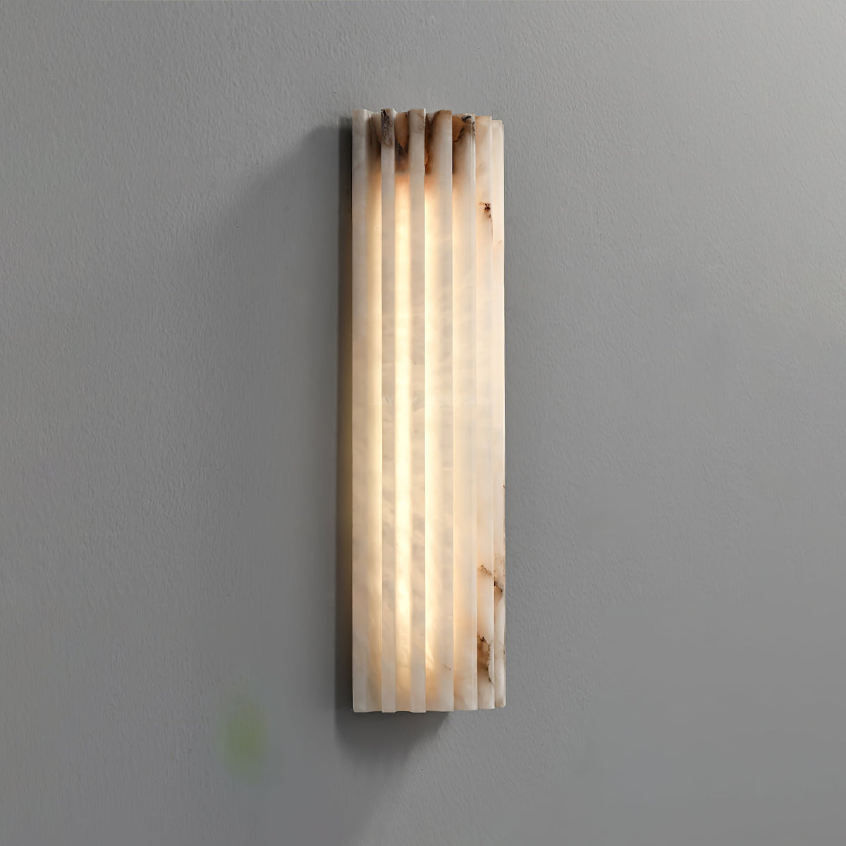 Alabaster Wall Light Fixture-Lighting > Wall Lights-casanuva-L 4.7" x W 2.4" x H 23.6"-White-Warm Light-casanuva