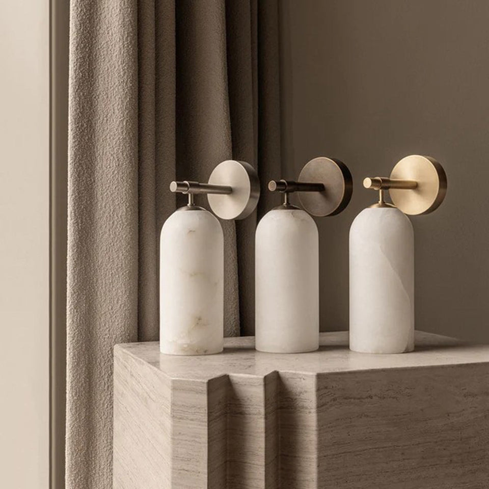 Alabaster Wall Sconce Light Fixture-Lighting > Wall Lights-casanuva-casanuva
