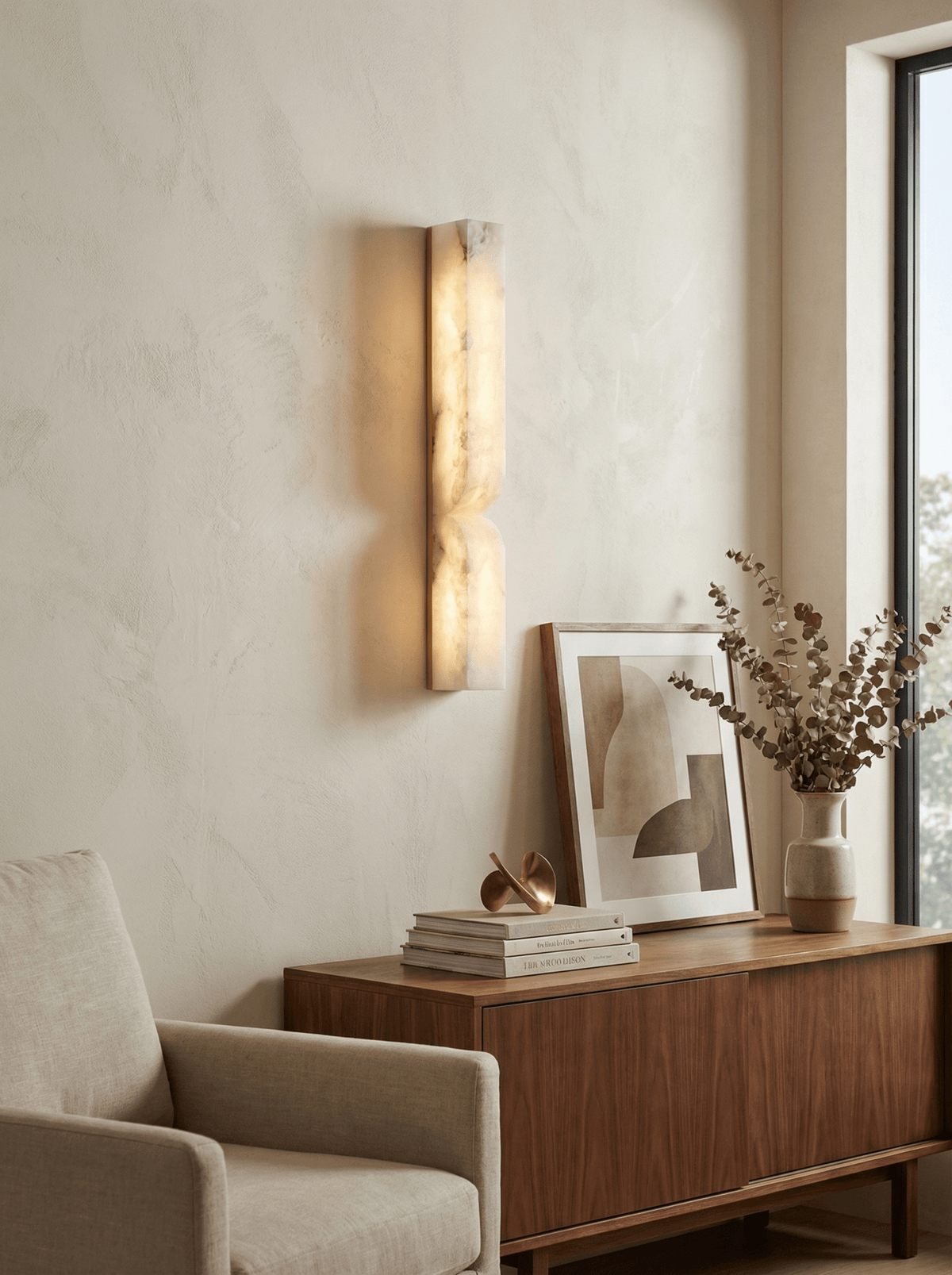 Alabaster Wall Sconce Light Fixture-Lighting > Wall Lights-casanuva-casanuva