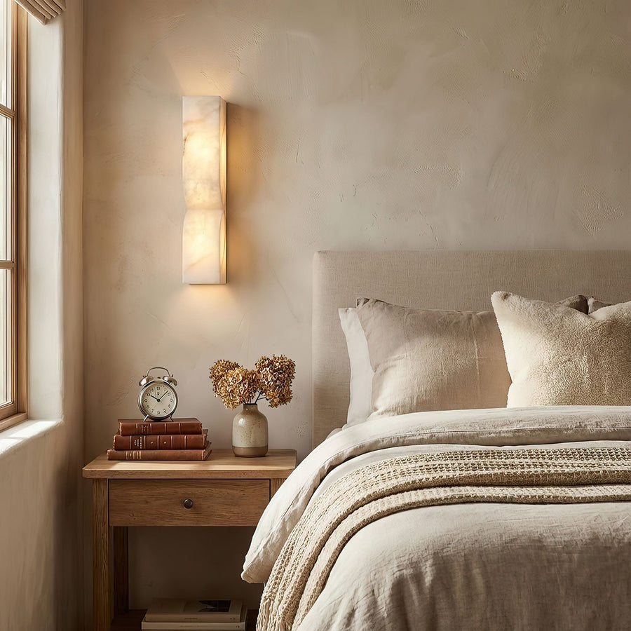 Alabaster Wall Sconce Light Fixture-Lighting > Wall Lights-casanuva-casanuva