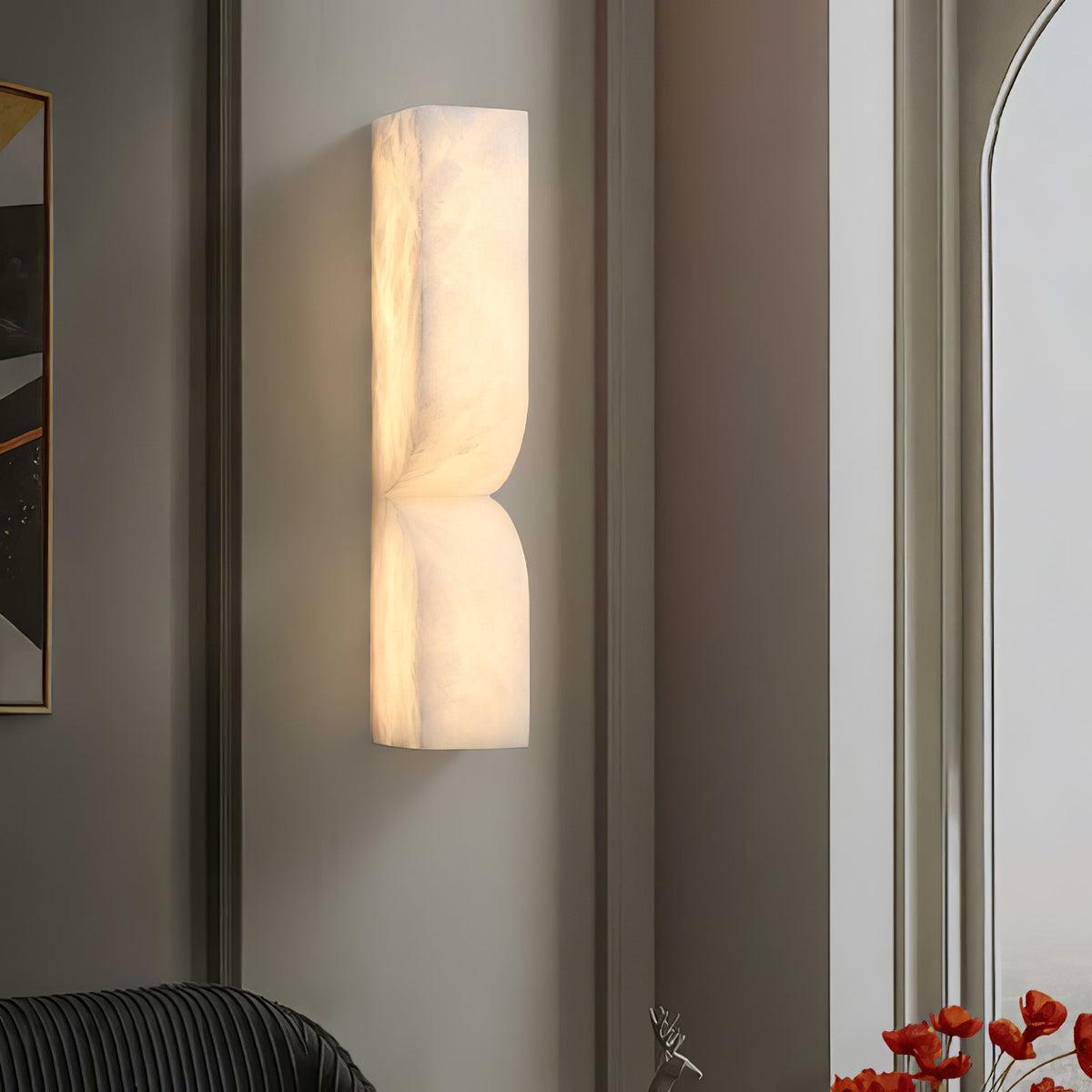 Alabaster Wall Sconce Light Fixture-Lighting > Wall Lights-casanuva-casanuva